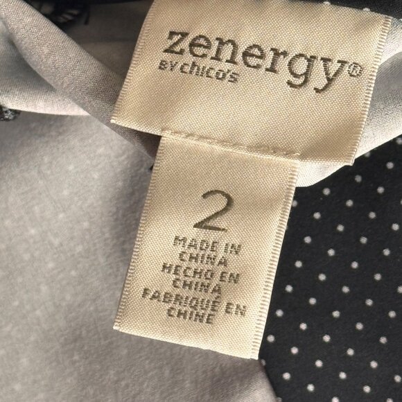 CHICOS 2 zenergy Womens Size large black Polka Dot Stretch Pull-On Ankle Pants - Picture 4 of 10